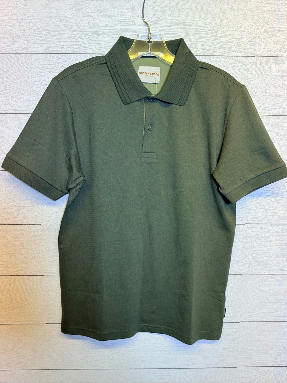 Scotch & Soda Men's Green Polo Shirt short sleeve cotton blend size small nwt